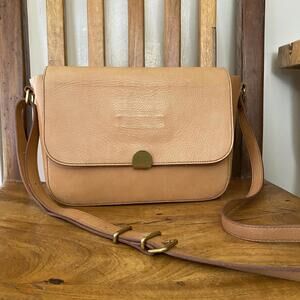 Madewell Abroad Shoulder Crossbody Leather Bag Camel